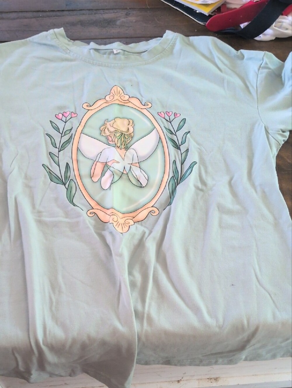 Girls Floral Fairy Mirror Tee - Mint - Picture 2 of 2